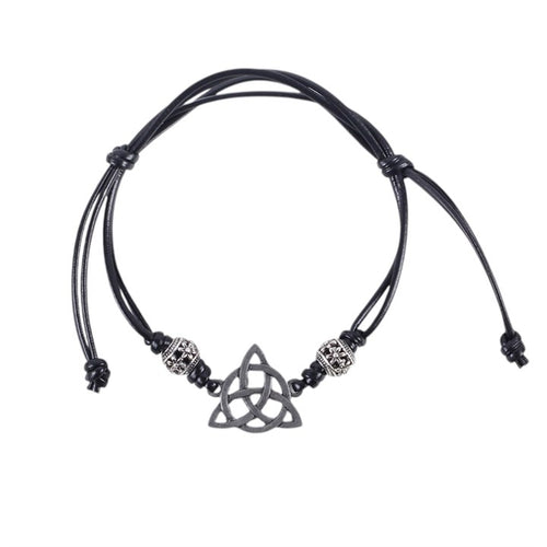 Black Celtic Triquetra Knot Cord Bracelet