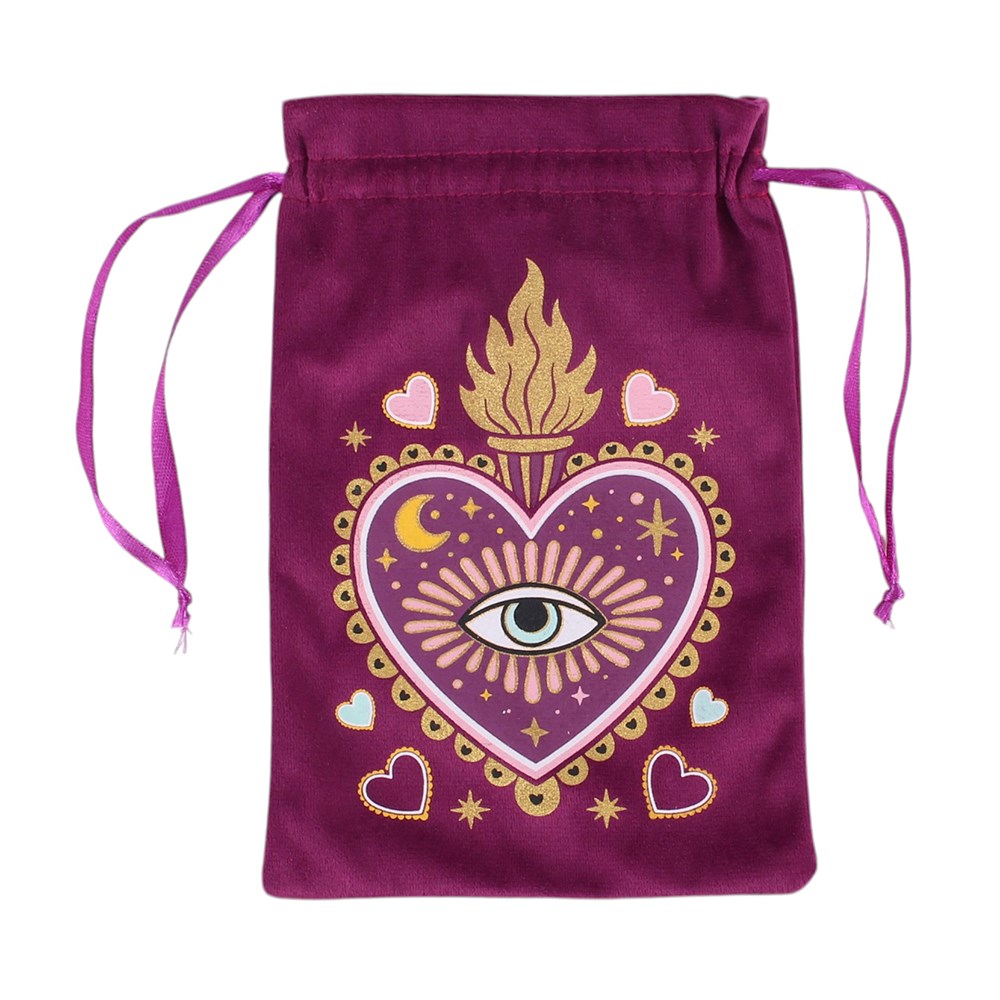 Sacred Sight Heart Velvet Tarot Bag