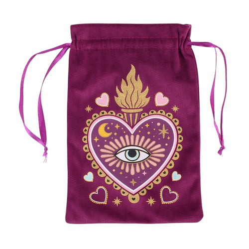 Sacred Sight Heart Velvet Tarot Bag