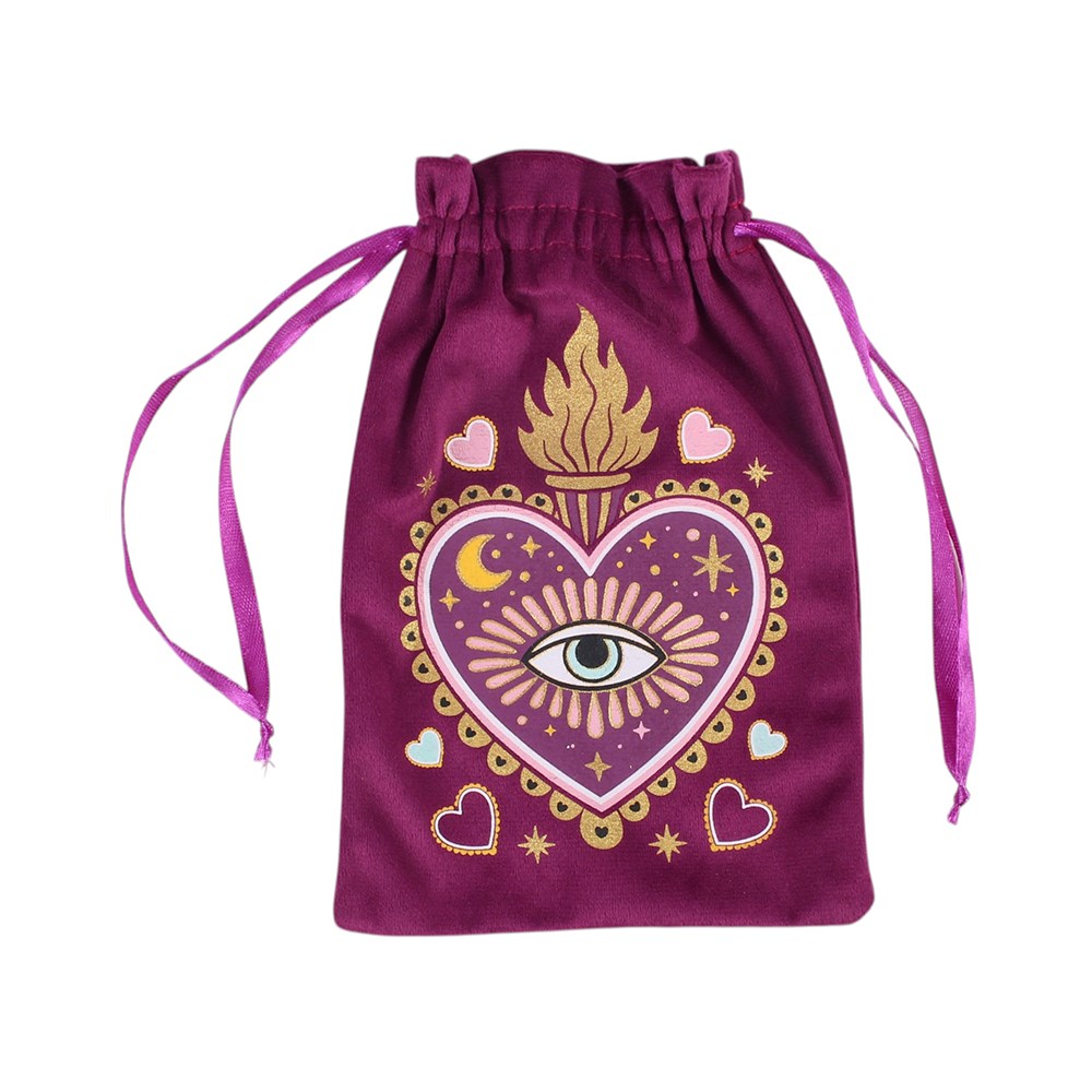Sacred Sight Heart Velvet Tarot Bag