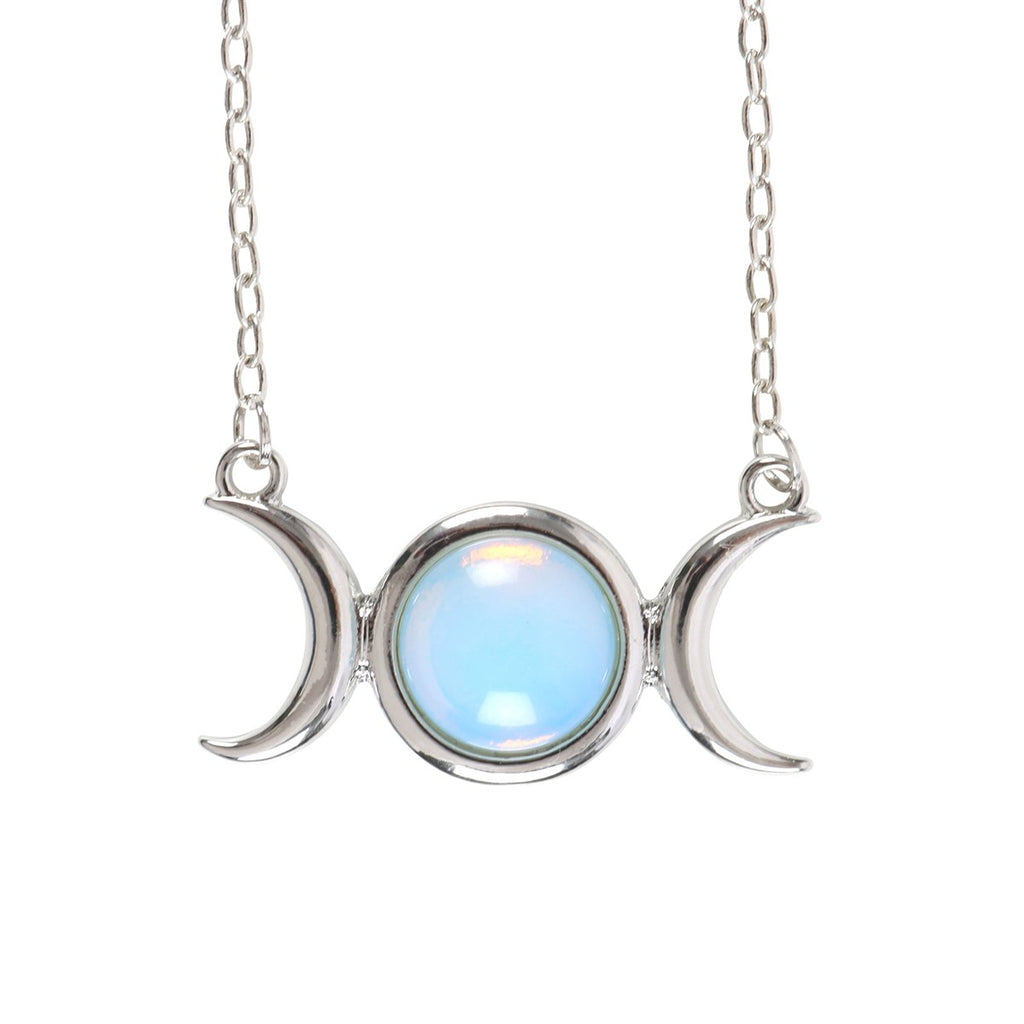 Opalite Triple Moon Necklace Greeting Card