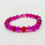 Pink Agate Bead Bracelet