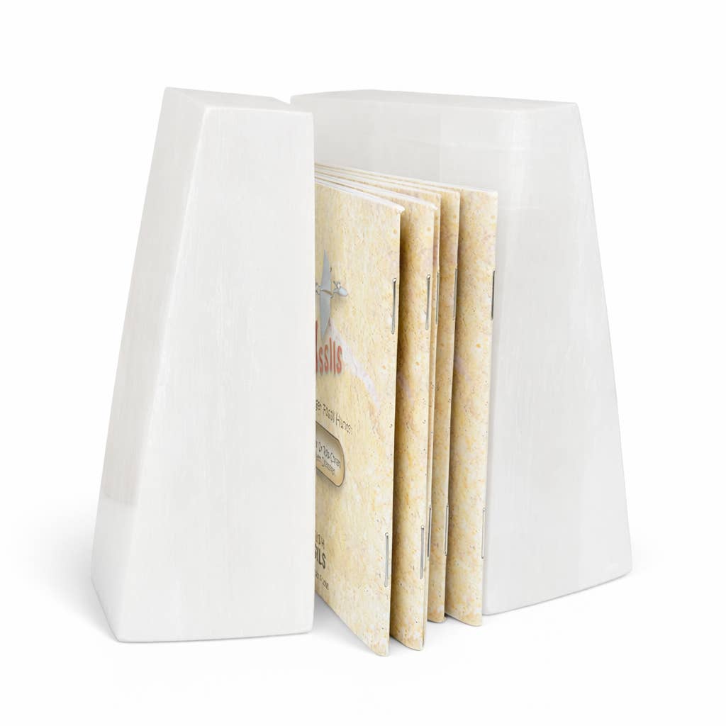 Selenite Wedge Bookends