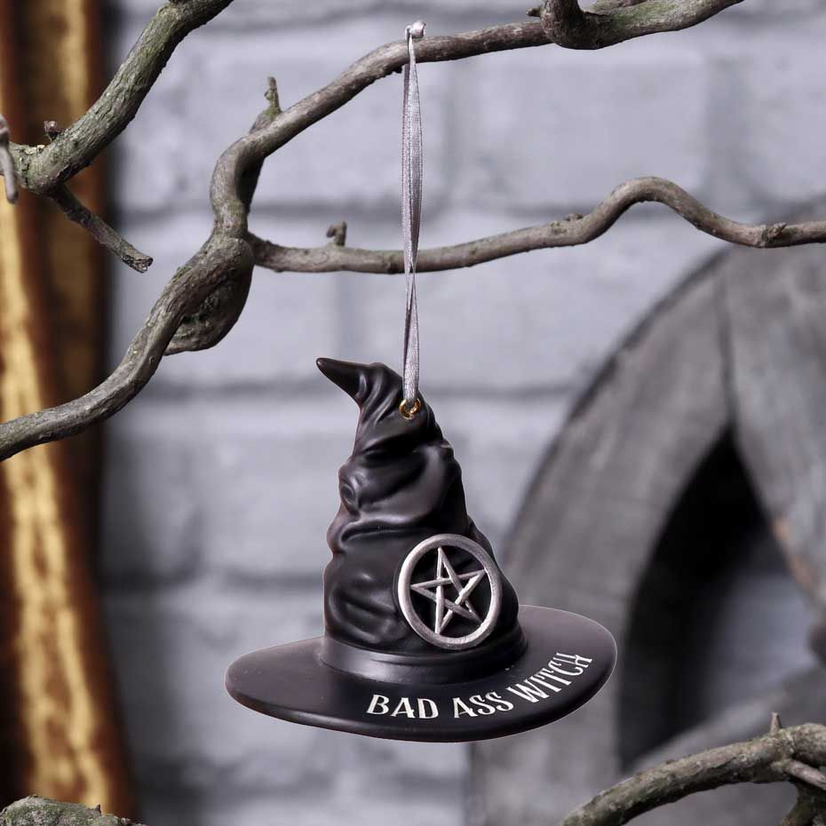 Bad Ass Witch Hat Hanging Ornament
