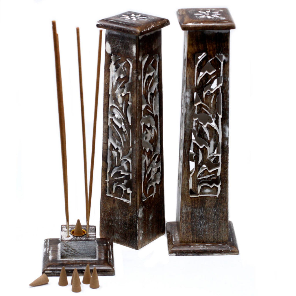 Tapered Incense Tower Mango Wood