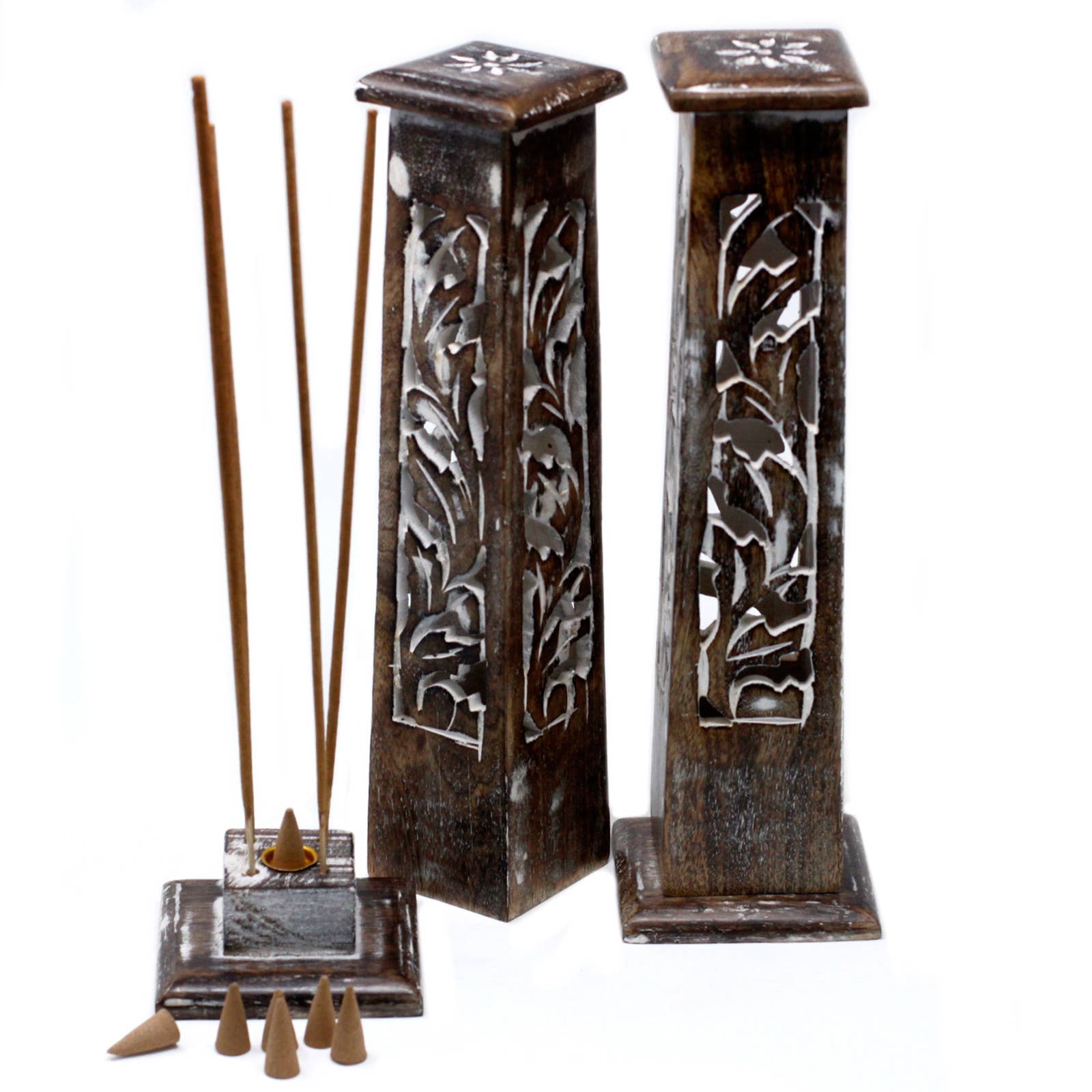 Tapered Incense Tower Mango Wood