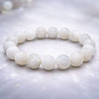 White Moonstone 'AA' Bead Bracelet 10mm