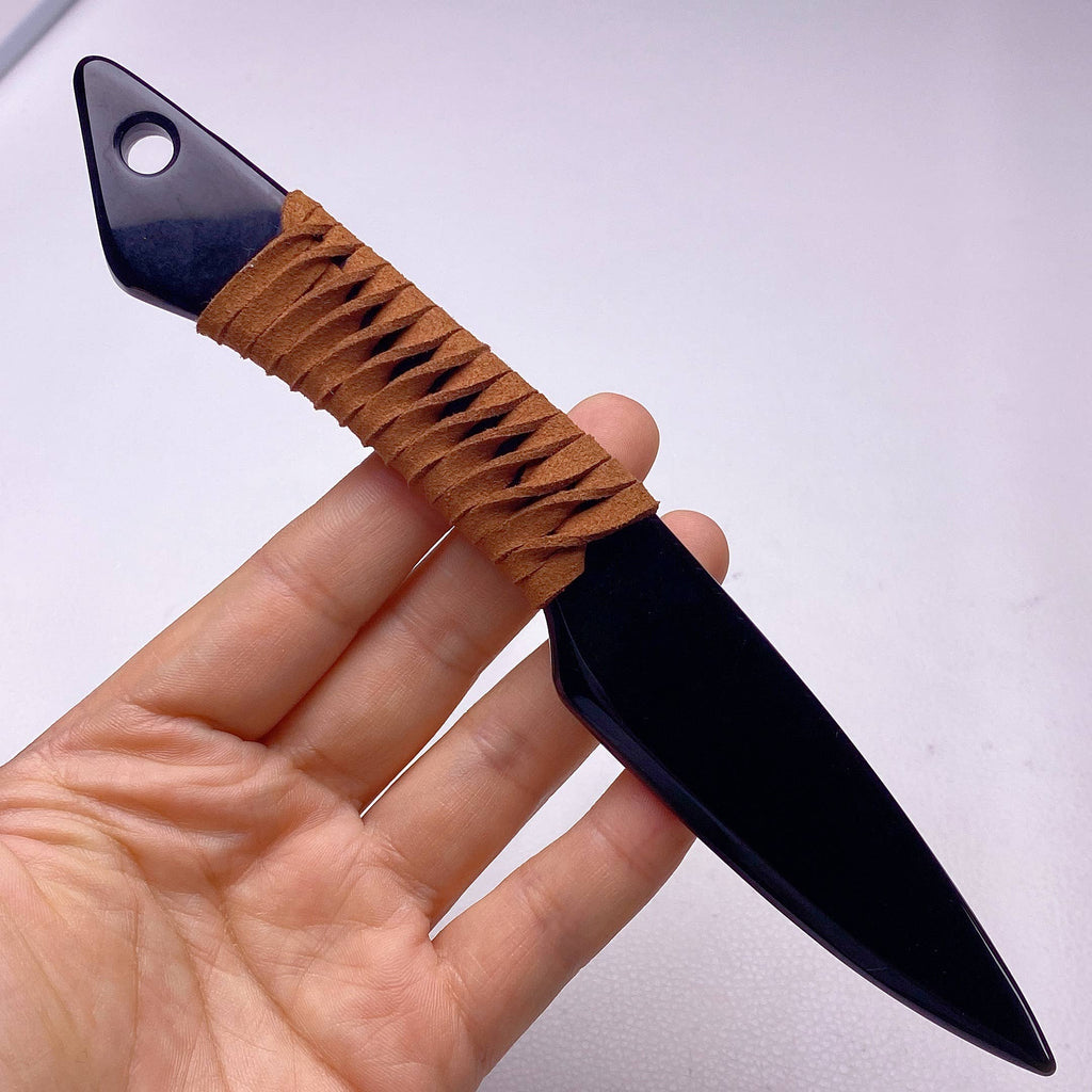 Natural obsidian dagger hand-carved wholesale: 2pcs