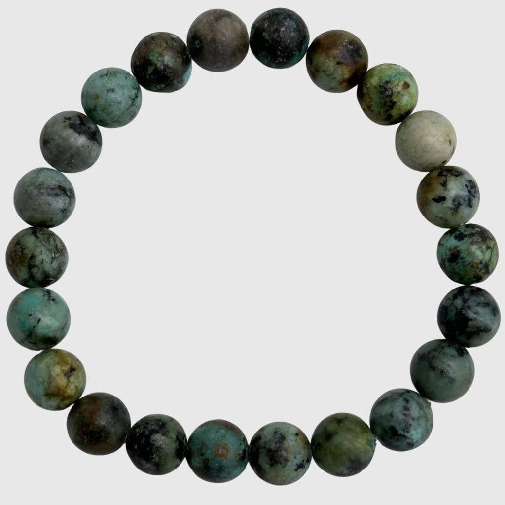 African Turquoise Bead Bracelet 8mm