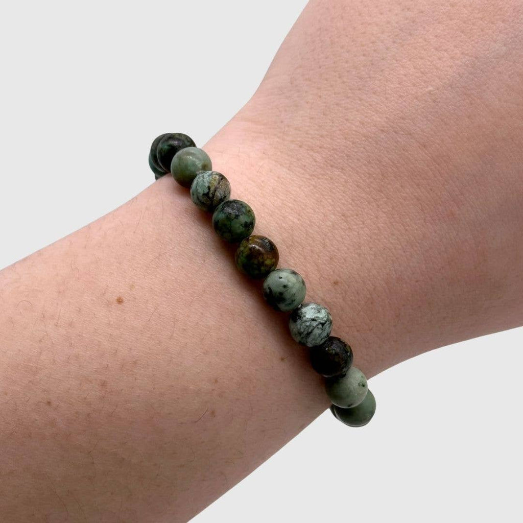 African Turquoise Bead Bracelet 8mm
