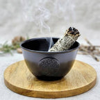 Metal Sage Burner Bowl Tree of Life Ivory & Copper