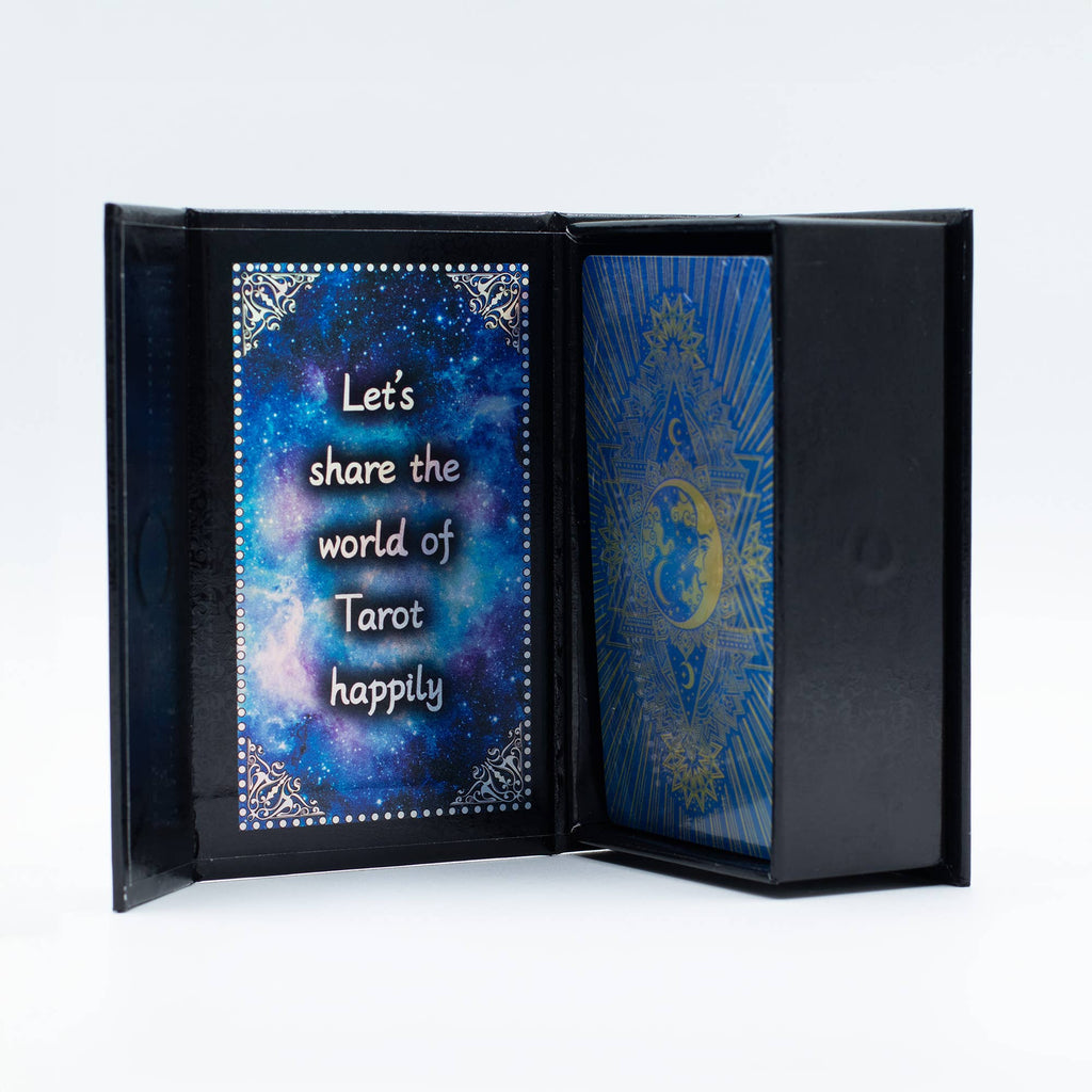 Moon Face Blue Foil Tarot Card Set