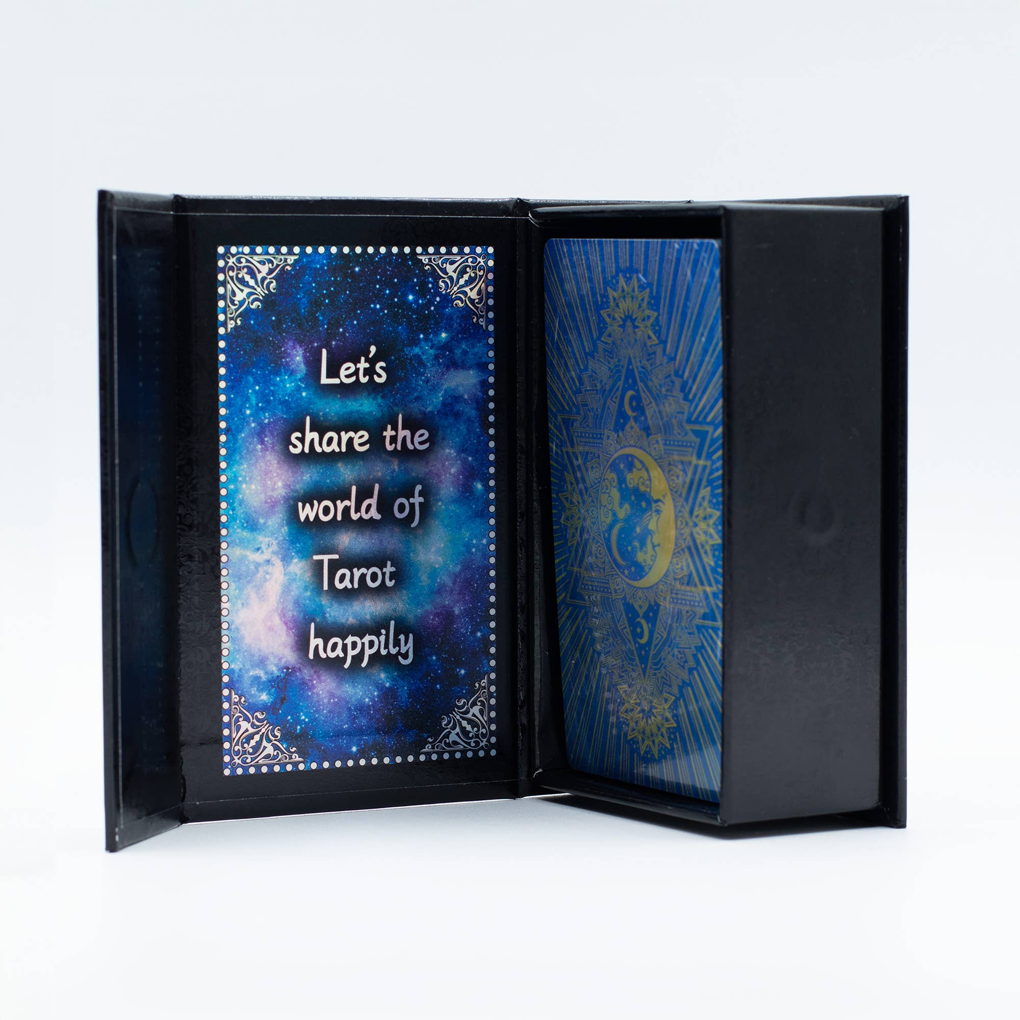 Moon Face Blue Foil Tarot Card Set