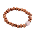 Rose Quartz & Wood Bracelet