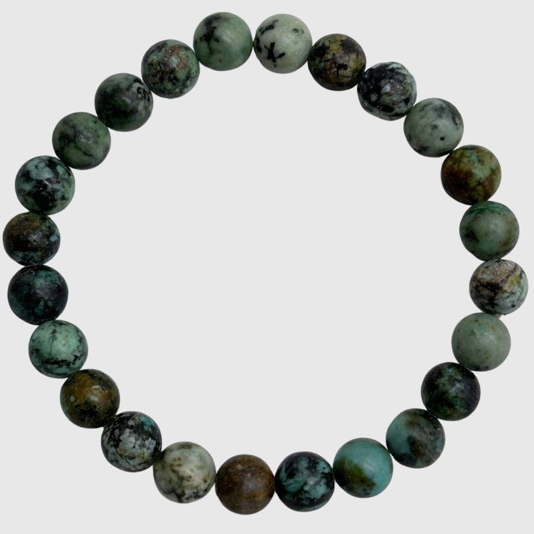 African Turquoise Bead Bracelet 8mm