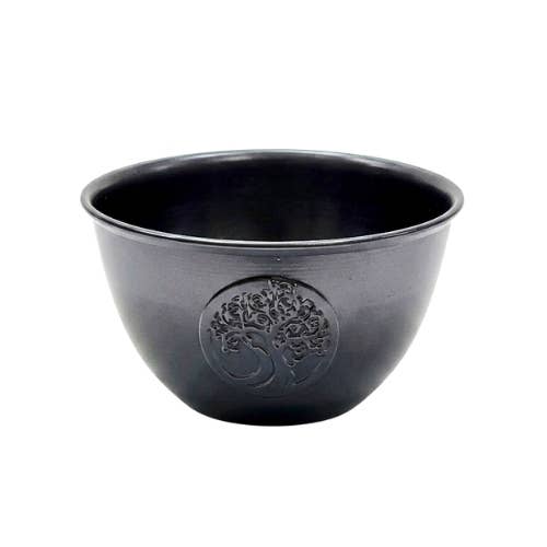Metal Sage Burner Bowl Tree of Life Ivory & Copper