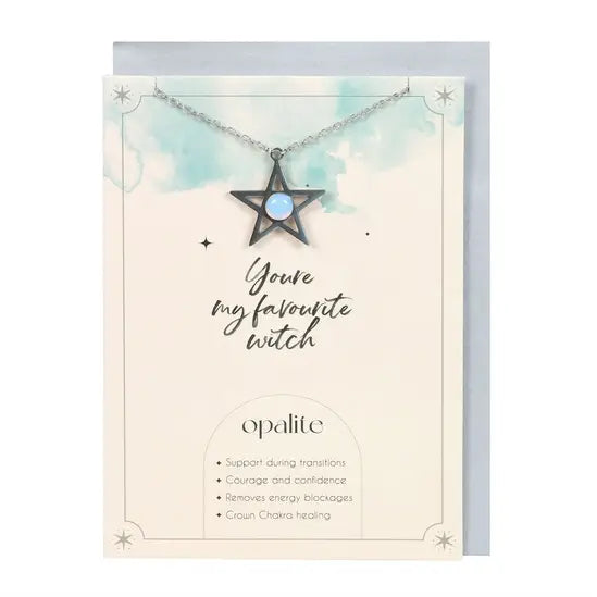 You´re My Favourite Opalite Star Necklace & Card
