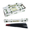 Incense sticks with packaging labeled 'Green Man' by Stamford on a white background