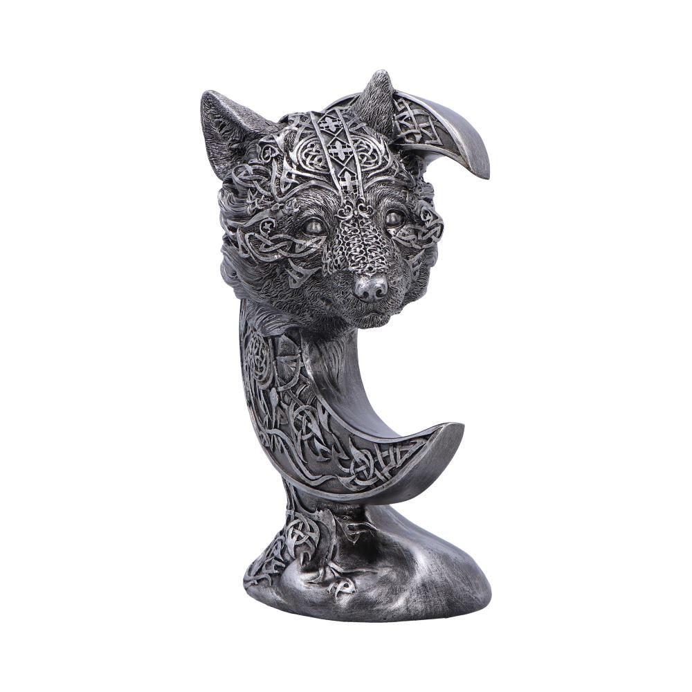 Celtic Crescent Wolf and Moon Ornament
