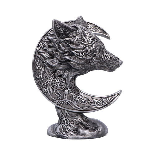 Celtic Crescent Wolf and Moon Ornament